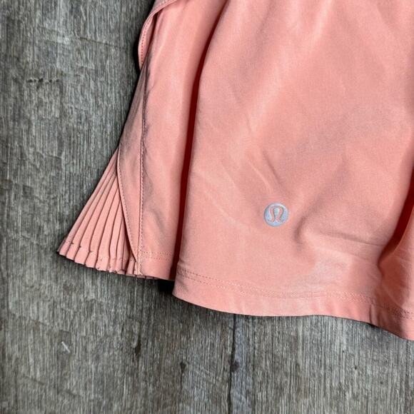 lululemon Peach Pink Play Off The Pleats Skirt 13” Size 4 - Picture 2 of 11